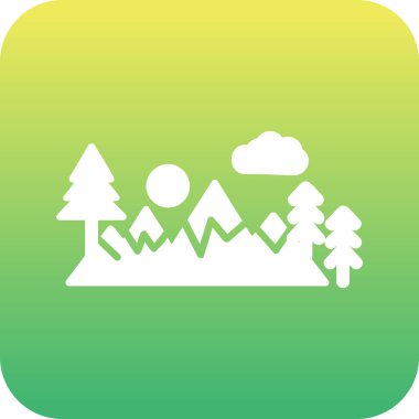 Bir dağ manzarasının vektör çizimi 