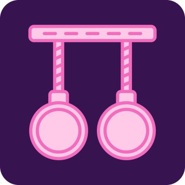 Modern Jimnastik Halkaları simgesinin vektör çizimi            