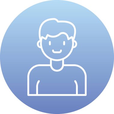 İnsan avatar web simgesi basit illüstrasyon 