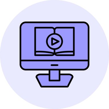 Video dersi için. Web simgesi basit illüstrasyon