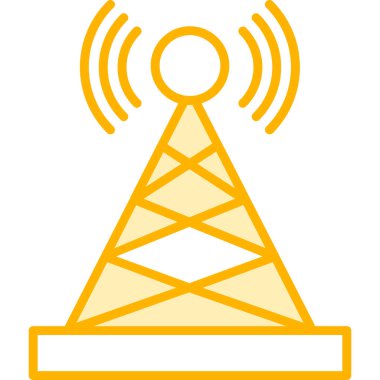 Uydu kulesi işaret çizgisi ağ simgesi, vektör illüstrasyonu