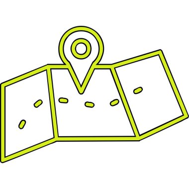 harita simgesinin vektör illüstrasyonu 