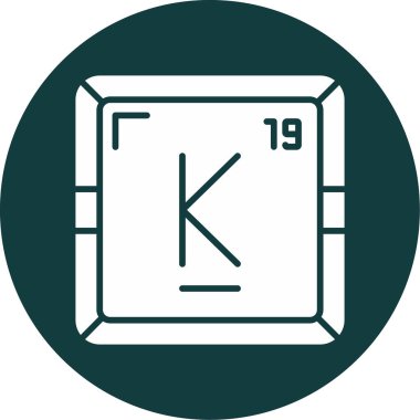 Potasyum kimyasal element simgesi web basit illüstrasyon