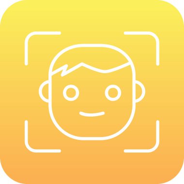 Yüz tanıma. Web simgesi basit illüstrasyon