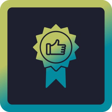 Başparmak Yukarı simgesi ve vektör illüstrasyonuyla En İyi Uygulama Rozeti  