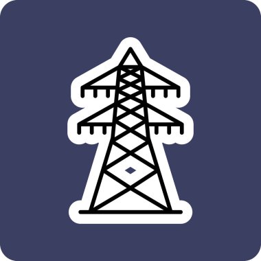 elektrik kulesi simgesi, vektör illüstrasyonu