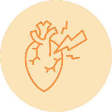 Kalp krizi. Web basit hastalık simgesi