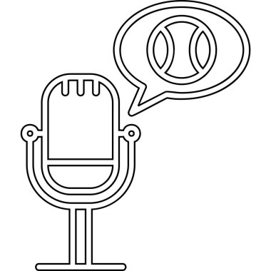 Sport Podcast ikon vektör çizimi 