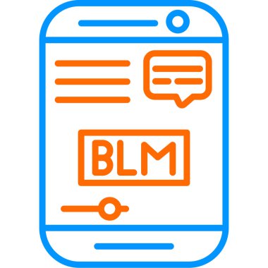 Akıllı telefon simgesinde BLM 'nin vektör modern illüstrasyonuName