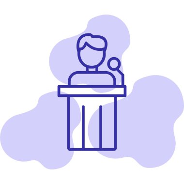 Siyaset ikonu. Web için basit bir konferans vektör simgesi çizimi