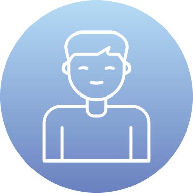  Erkek kullanıcı. Web simgesi basit illüstrasyon