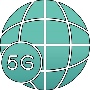 Global 5g İnternet simgesi, vektör illüstrasyonu