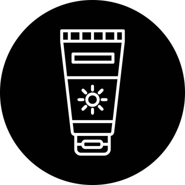 Güneş kremi simge vektör çizim.