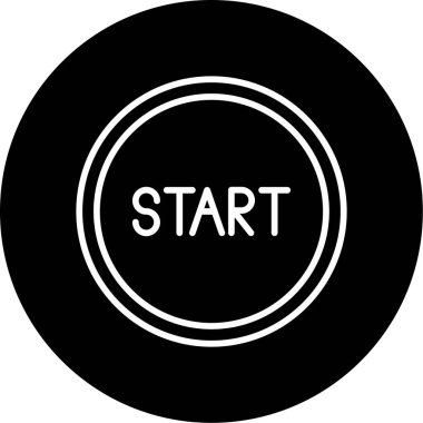 Düğme web simgesi, vektör illüstrasyonunu başlat  