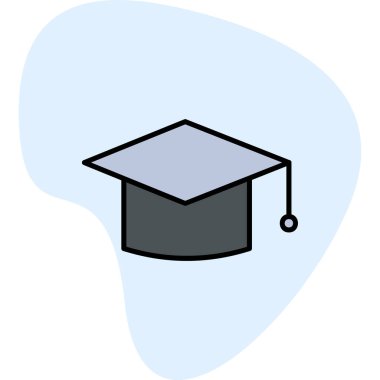 mezuniyet şapkası, web simgesi basit illüstrasyon