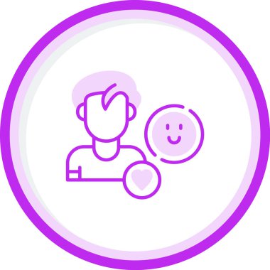 Mutlu emoji simgesine sahip insan avatarı, vektör illüstrasyonu basit tasarım