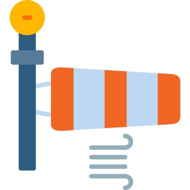 Rüzgâr Sock rüzgar hızı ve yön çizelgesi, vektör çizimi. Rüzgar Bayrağı 