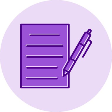 belge ve kalem simgesi düz tasarım