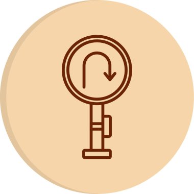 U Dönüş simgesi vektör illüstrasyonu         