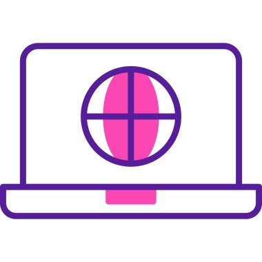 dizüstü bilgisayar simgesi, vektör illüstrasyonu basit tasarım