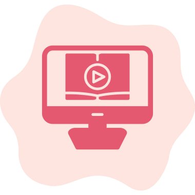 Video dersi için. Web simgesi basit illüstrasyon