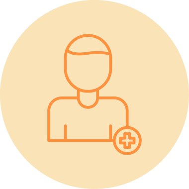 Tıbbi haç simgesi olan adam, vektör illüstrasyonu 