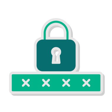 kilit düz simge vektör çizim