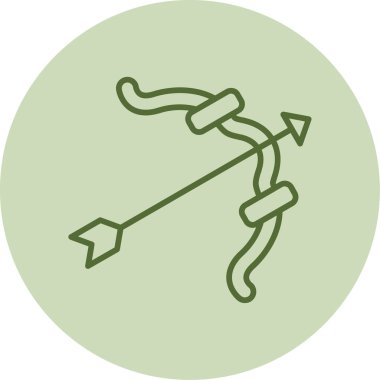 Yay ve Ok ağ simgesi, vektör illüstrasyonu