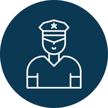 Güvenlik subayı simgesi, vektör illüstrasyonu basit tasarım