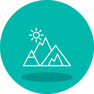 Dağlar. Web simgesi basit illüstrasyon  