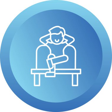 Sandalyede oturan adam, uygun simge 