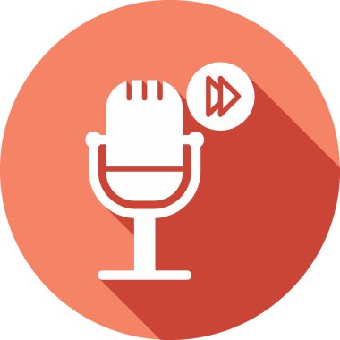 Podcast İleri sar. Web simgesi vektör illüstrasyonu        