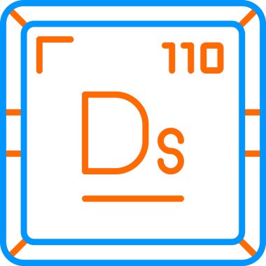 Darmstadtium web simgesi, vektör illüstrasyonu