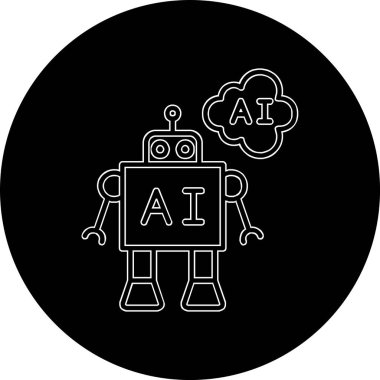 Yapay zeka. robot ikon vektör illüstrasyonu 