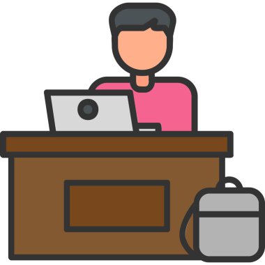 ofis çalışanı simgesi vektör illüstrasyon