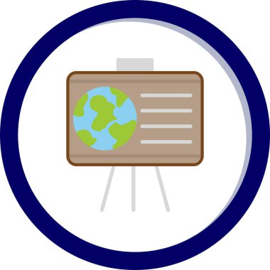 Coğrafya web simgesi, vektör illüstrasyonu