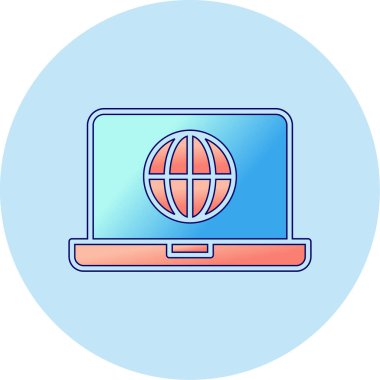 dizüstü bilgisayar simgesi, vektör illüstrasyonu basit tasarım