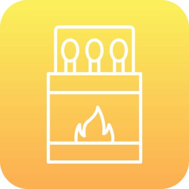 Kibrit. Web simgesi basit illüstrasyon 