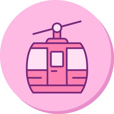 Kablo araba simgesi, vektör illüstrasyonu 