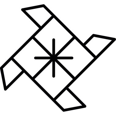 Yel değirmeni ikonu vektör illüstrasyonu