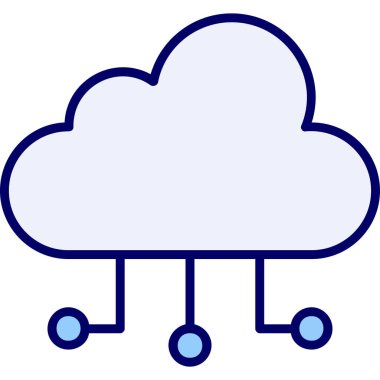 bulut hesaplama ağ simgesi, vektör illüstrasyonu 