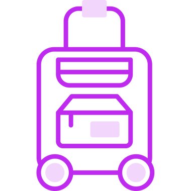 Bagaj web simgesi, vektör çizim 