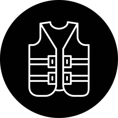 Ceket yeleği simgesi, vektör illüstrasyonu