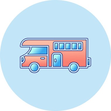 Bir bus simgesinin vektör illüstrasyonu 