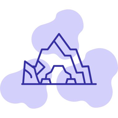 mağara ikonu vektör illüstrasyonu