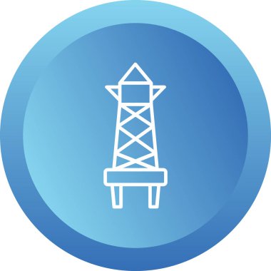 Uydu kulesi işaret çizgisi ağ simgesi, vektör illüstrasyonu