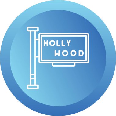 Hollywood simgesi web simgesi, vektör illüstrasyonu