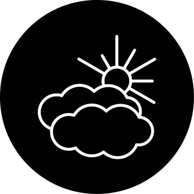 Hava bulutlu. Web simgesi basit illüstrasyon