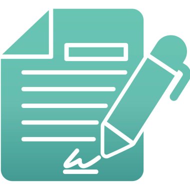 Sözleşme simgesi imzalama, basit vektör illüstrasyonu