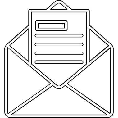 E- posta İş Teklif simgesi vektör illüstrasyonu